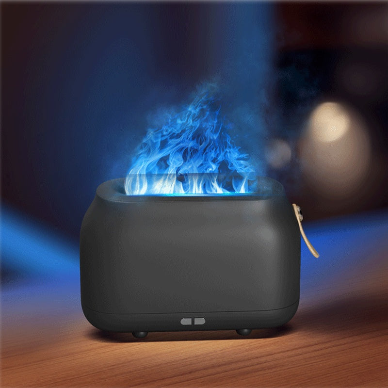 Flame Effect Aroma Diffuser – Large Cool Mist Humidifier with LED Light & Essential Oil Function – USB Ultrasonic Air Purifier for Home, Bedroom, Office