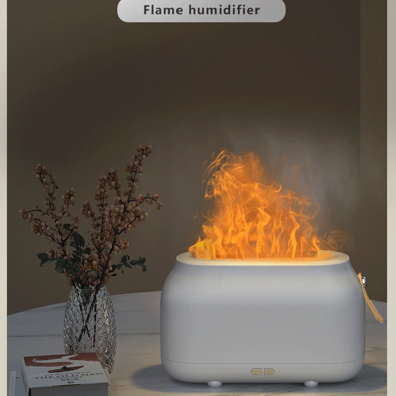 Flame Effect Aroma Diffuser – Large Cool Mist Humidifier with LED Light & Essential Oil Function – USB Ultrasonic Air Purifier for Home, Bedroom, Office