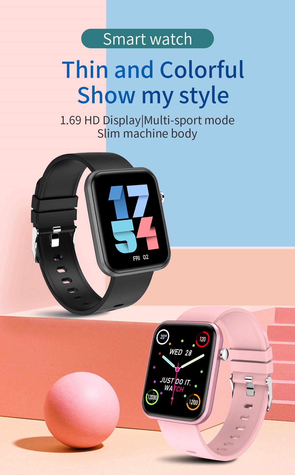 Smartwatch avanzado con tres bandas y monitor de actividad y bienestar 
