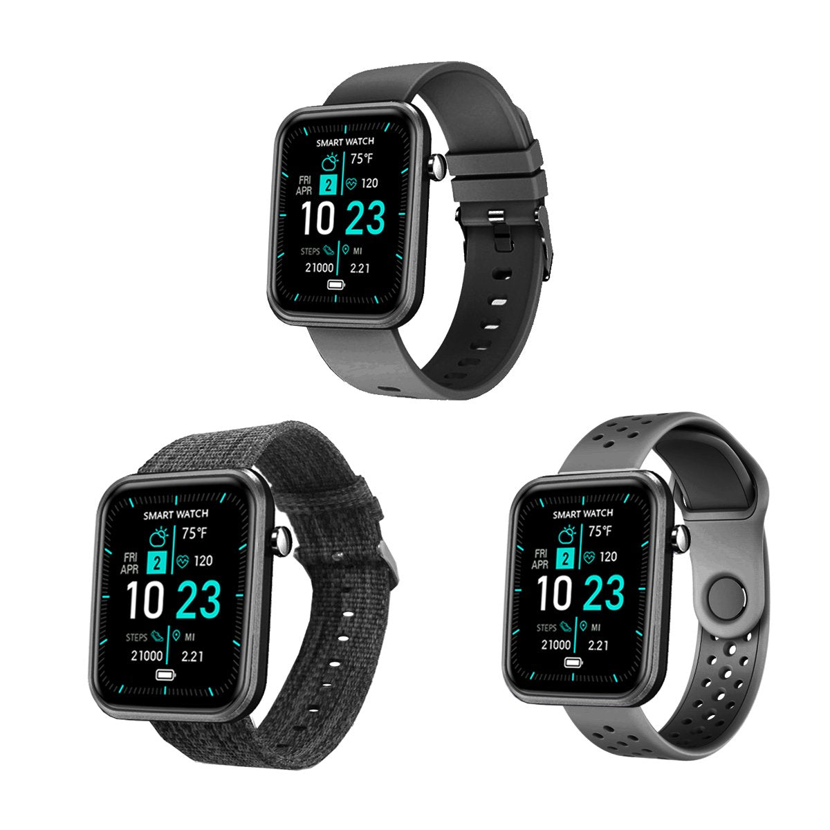 Smartwatch avanzado con tres bandas y monitor de actividad y bienestar 
