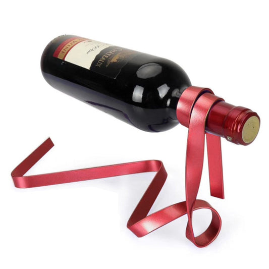 Magic Floating Wine Bottle Holder – Colorful Ribbon Design | Artistic Gravity-Defying Wine Rack for Kitchen, Bar or Gifts