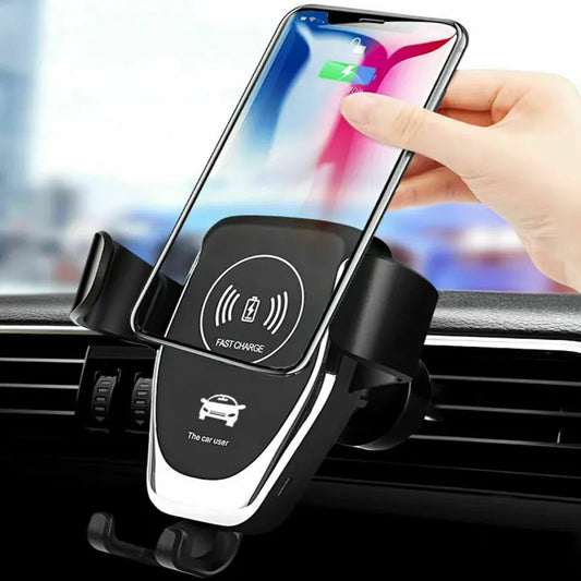 10W Fast Car Wireless Charger Air Conditioning Vent Clips Phone Holder