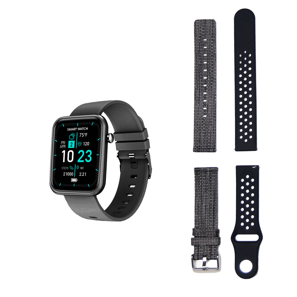 Smartwatch avanzado con tres bandas y monitor de actividad y bienestar 