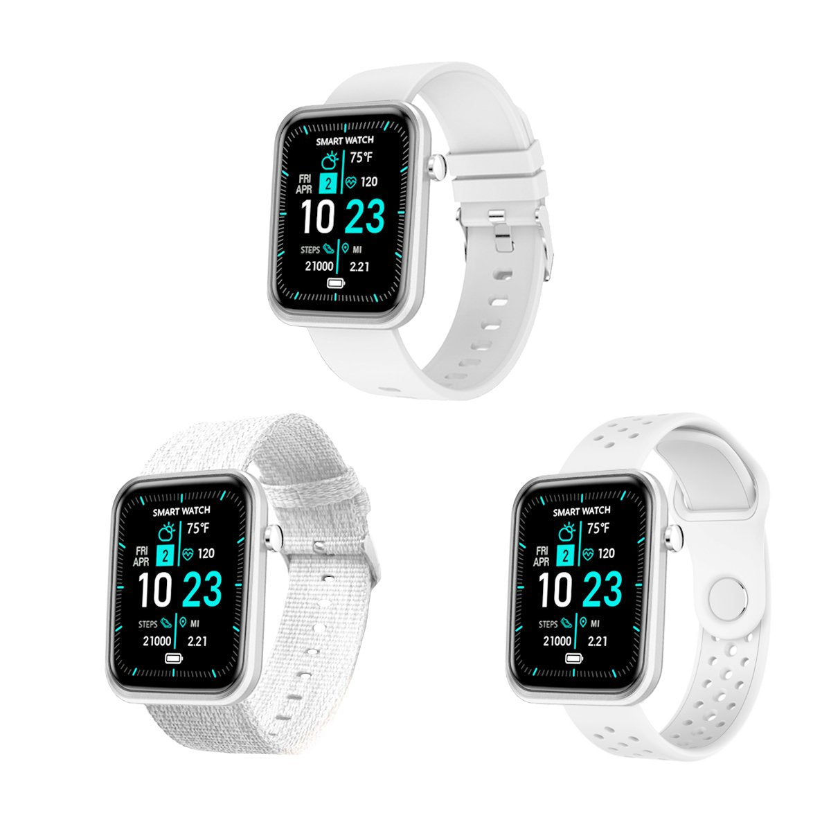 Smartwatch avanzado con tres bandas y monitor de actividad y bienestar 
