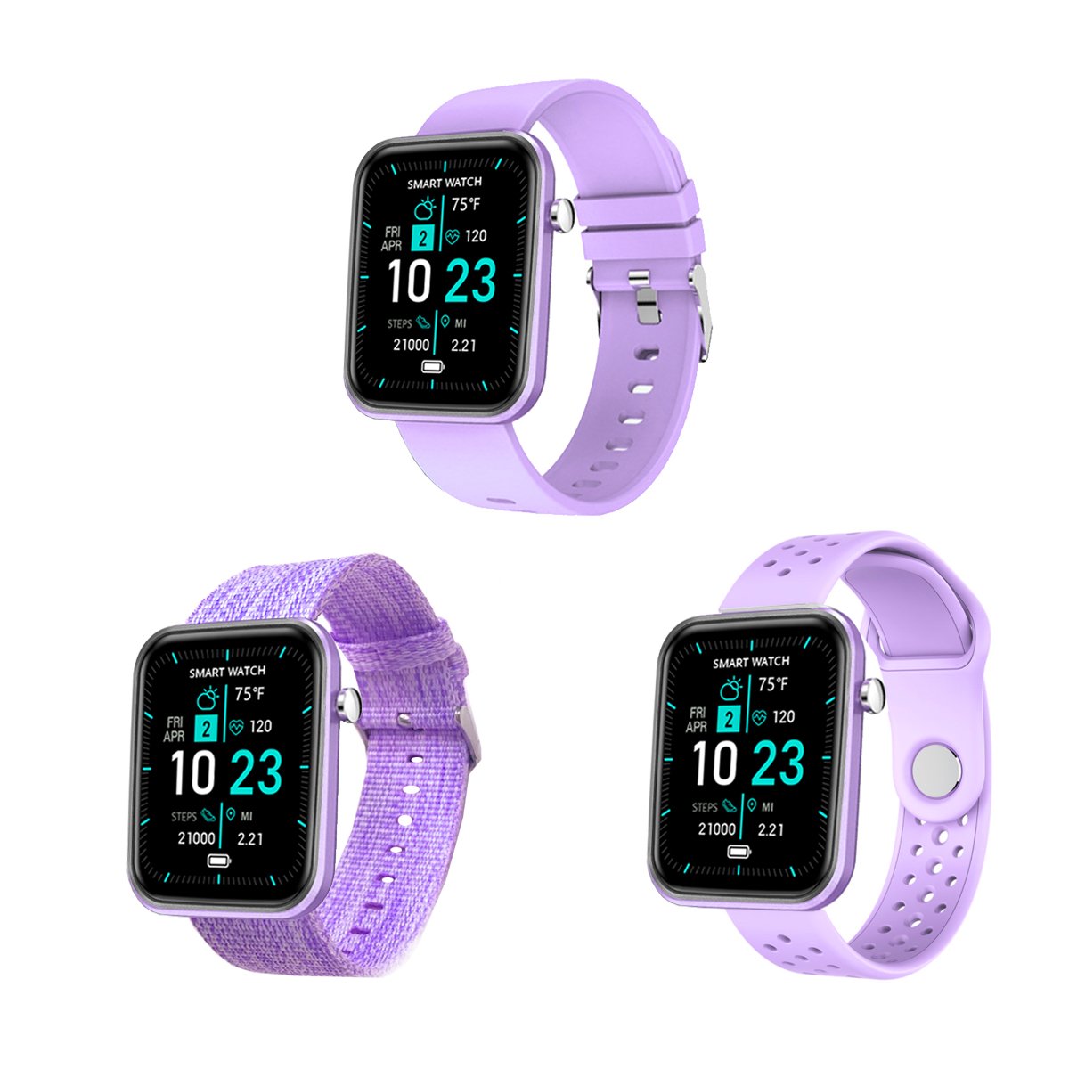 Smartwatch avanzado con tres bandas y monitor de actividad y bienestar 