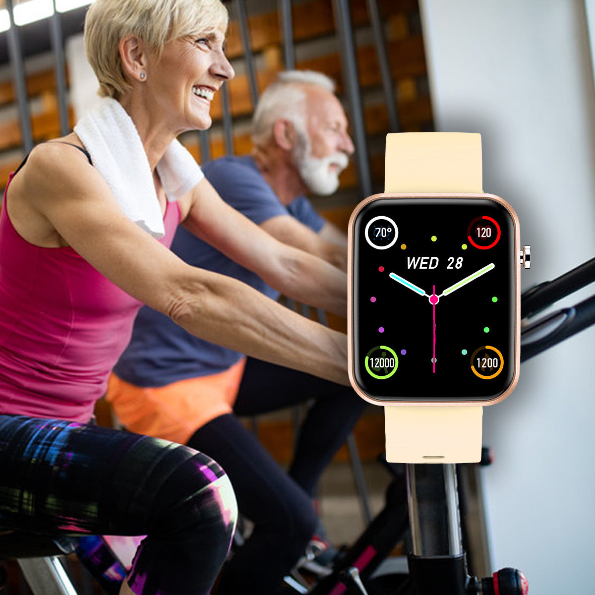 Smartwatch avanzado con tres bandas y monitor de actividad y bienestar 