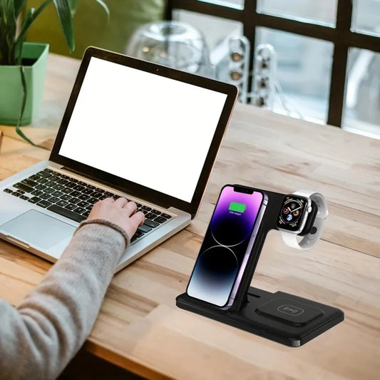 Ninja 15W 3 in 1 Fast Wireless Charging Station for Mobile Phones