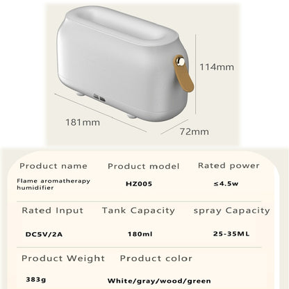 Flame Effect Aroma Diffuser – Large Cool Mist Humidifier with LED Light & Essential Oil Function – USB Ultrasonic Air Purifier for Home, Bedroom, Office
